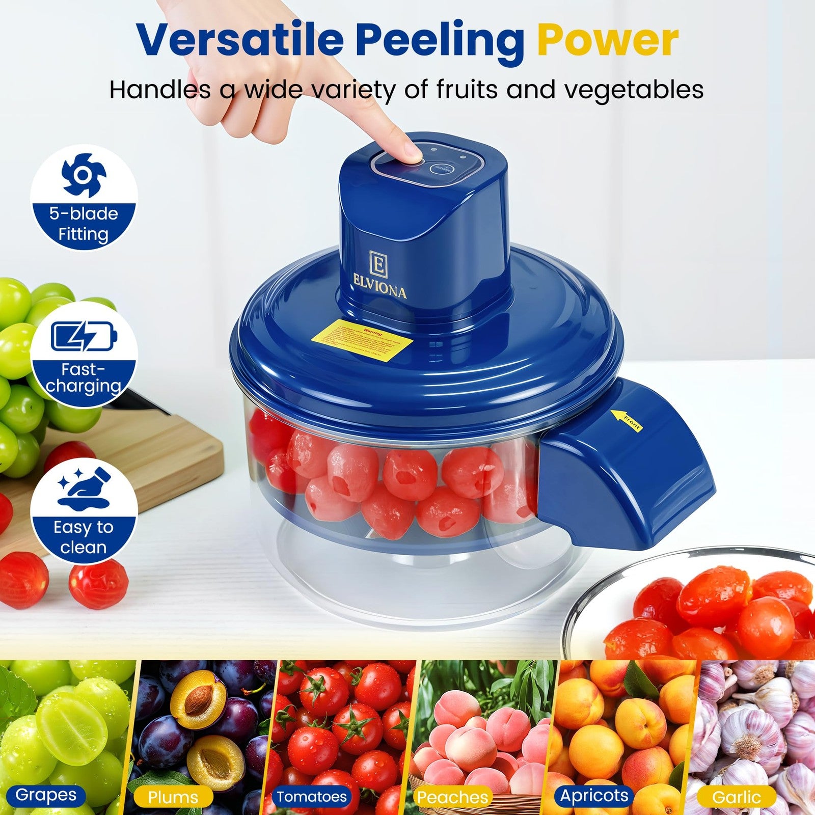 Automatic Grape Peeler Machine – Powerful Garlic & Cherry Tomato Peeler, Cord...