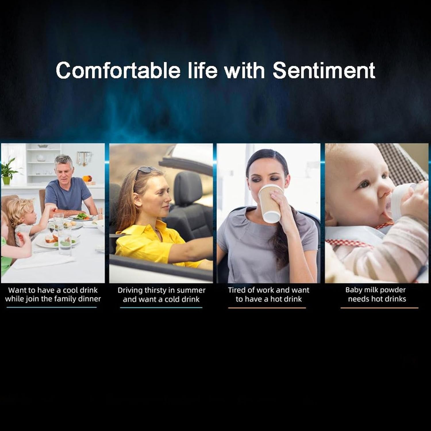 2-In-1 Car Cup Warmer Cooler, Smart Car Cup Mug Holder Auto Car Cooling and Heating Cup Holder Car Tumbler Holder Practical Car Refrigerator Cooler Insulation Drink Cooler Cup (Black)